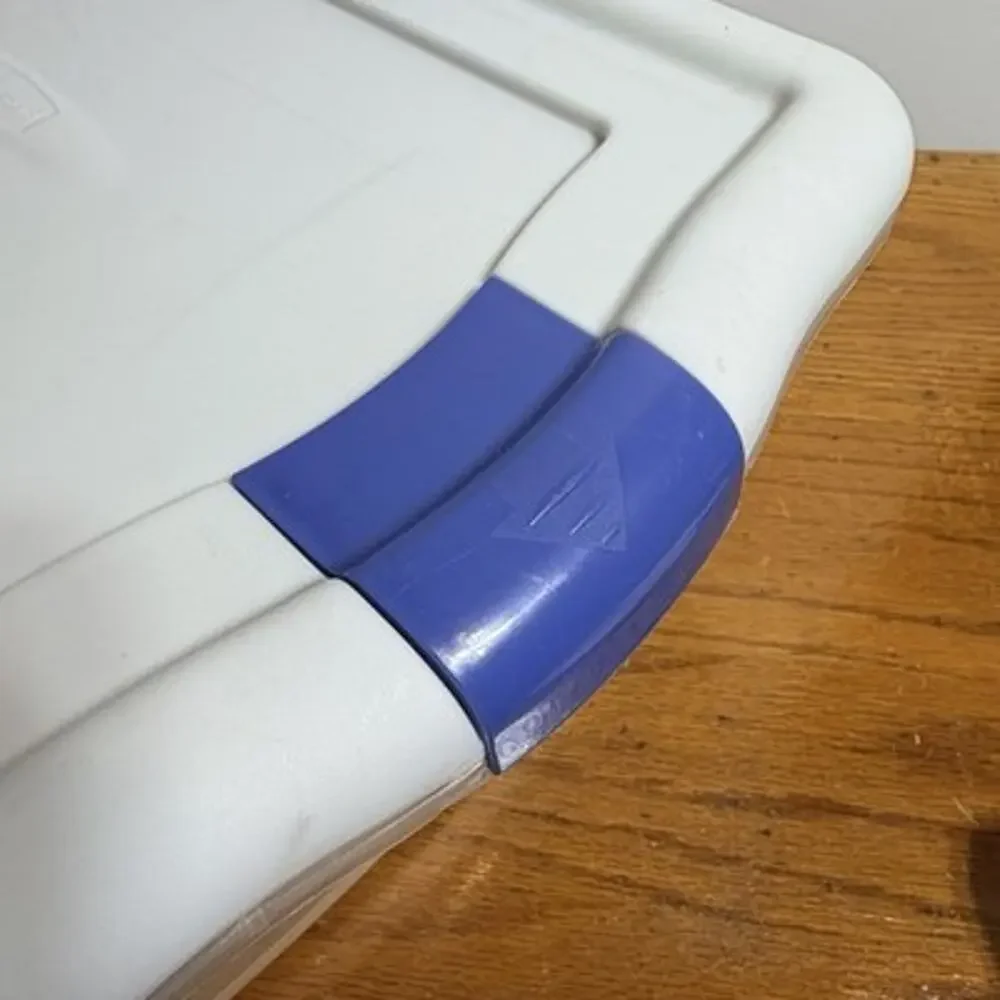 Vintage Rubbermaid Blue White Clear Latch Keeper Container #463C Lid #463A